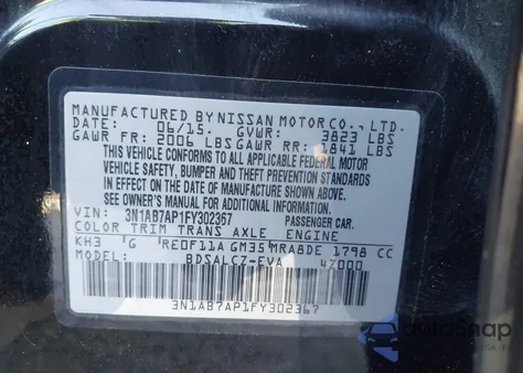 2015 Nissan Sentra S z USA, uszkodzony, nr VIN 3N1AB7AP1FY302367